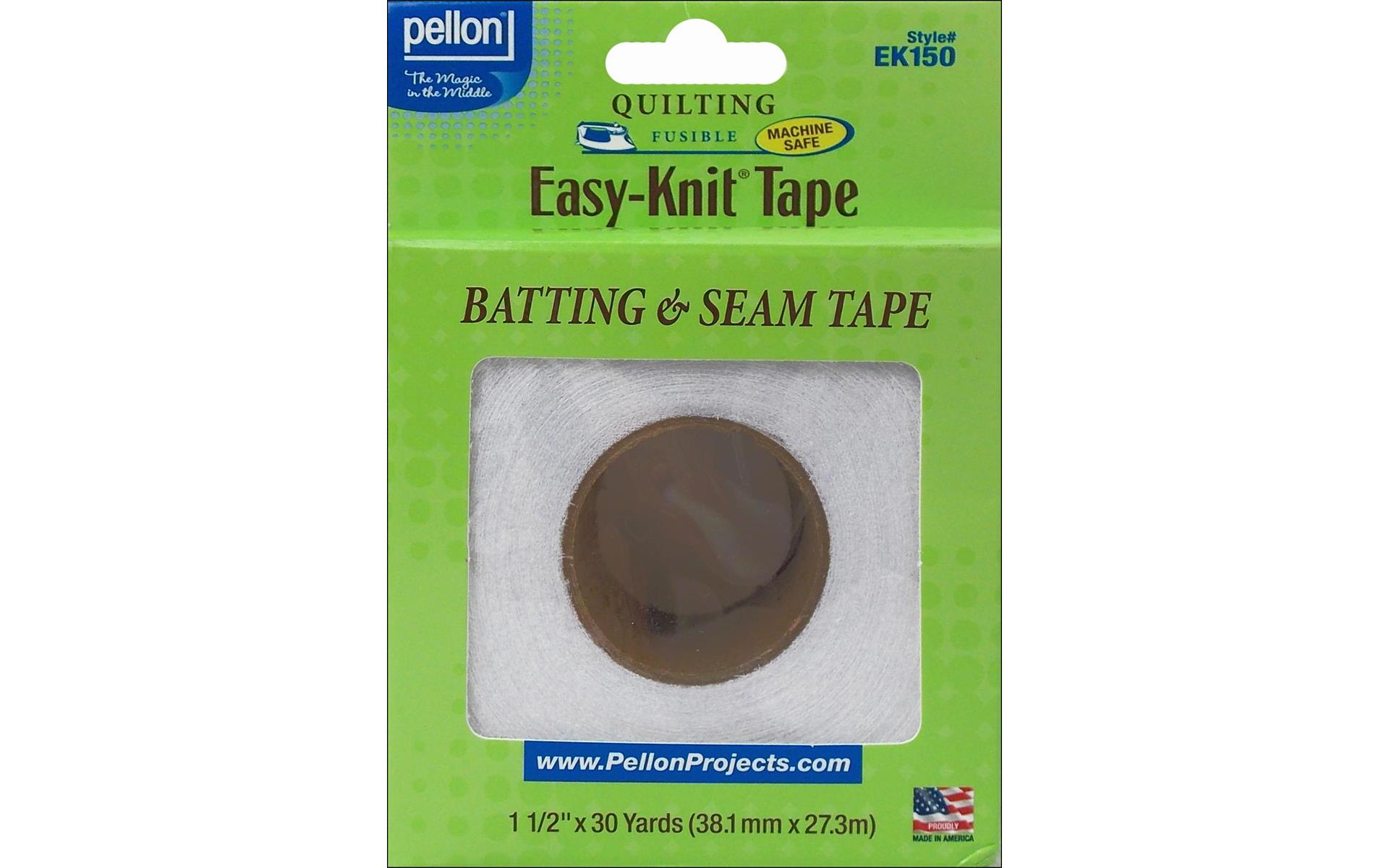 Pellon Batting Seam Tape, White 1.5 x 30 Yards Precut Assembled Product  Length Package 